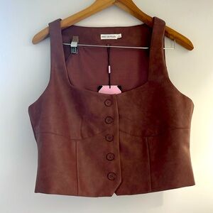 Avec Les Filles Faux Leather Vest